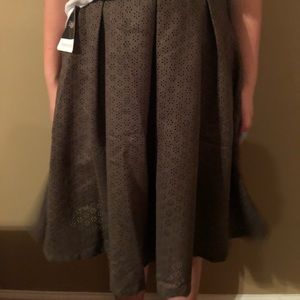 Knee Length Suede Skirt